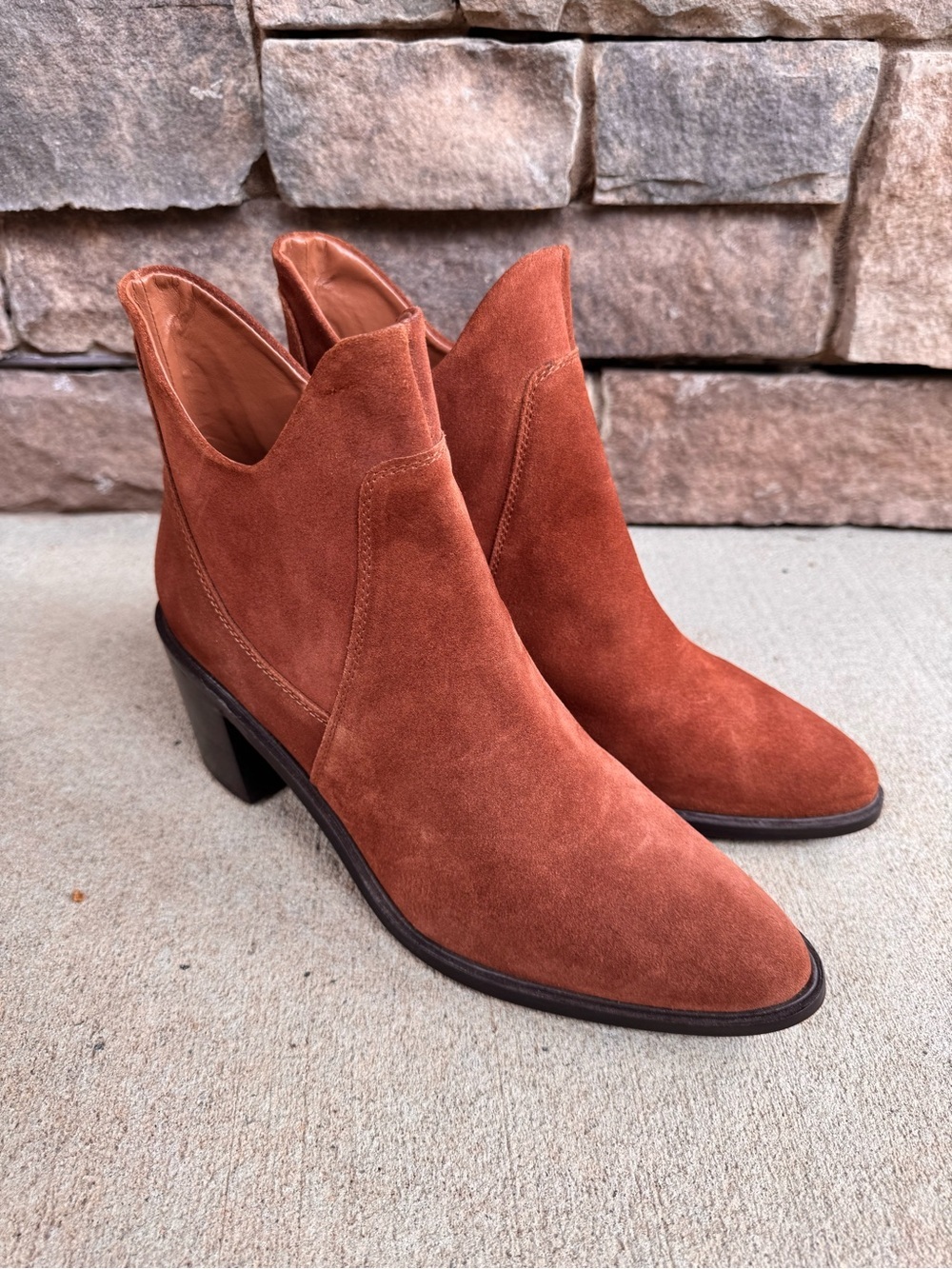 Seychelles Pretty Little Bird Suede Boots Western Ankle Booties Women's Size 10 - Picture 2 of 9